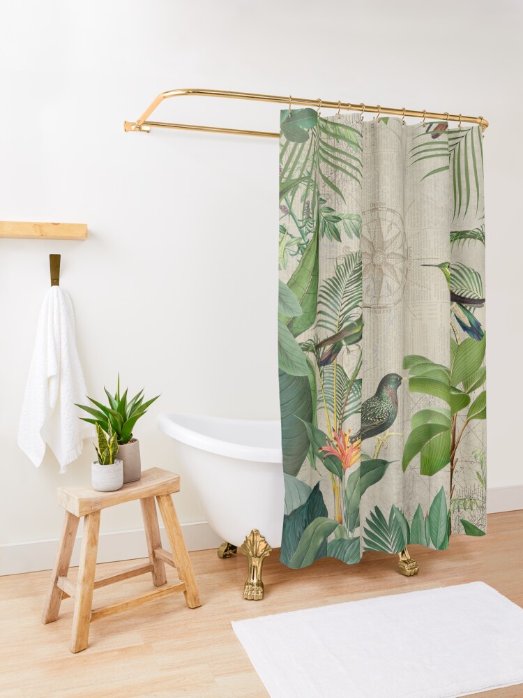 Alternate view of Journey To The Paradise Of Birds Shower Curtain