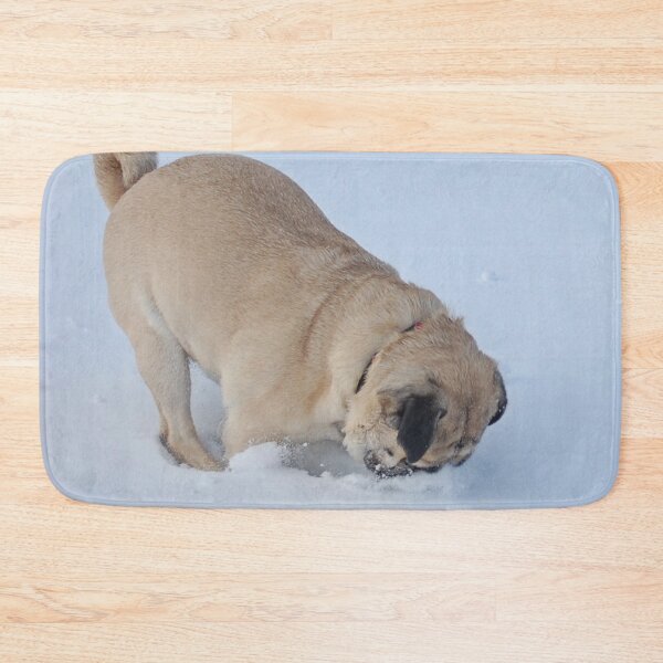 Item preview, Pug Dog Playing in Winter Christmas Snow designed and sold by imphavok.