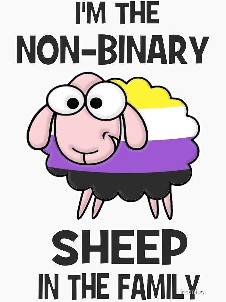 "Non Binary Sheep T-Shirt Funny Activism NonBinary Flag Non-Binary