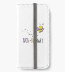 Non Binary Bee Non-Beenary T-Shirt Funny Activism NonBinary Flag Non-Binary Colors Gays Supporter Funny Non Binary Meme Gift Non-Binary Gift LGBT LGBTQ Gay iPhone Wallet/Case/Skin