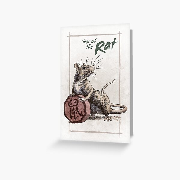 Chinese Zodiac - Year of the Rat Greeting Card