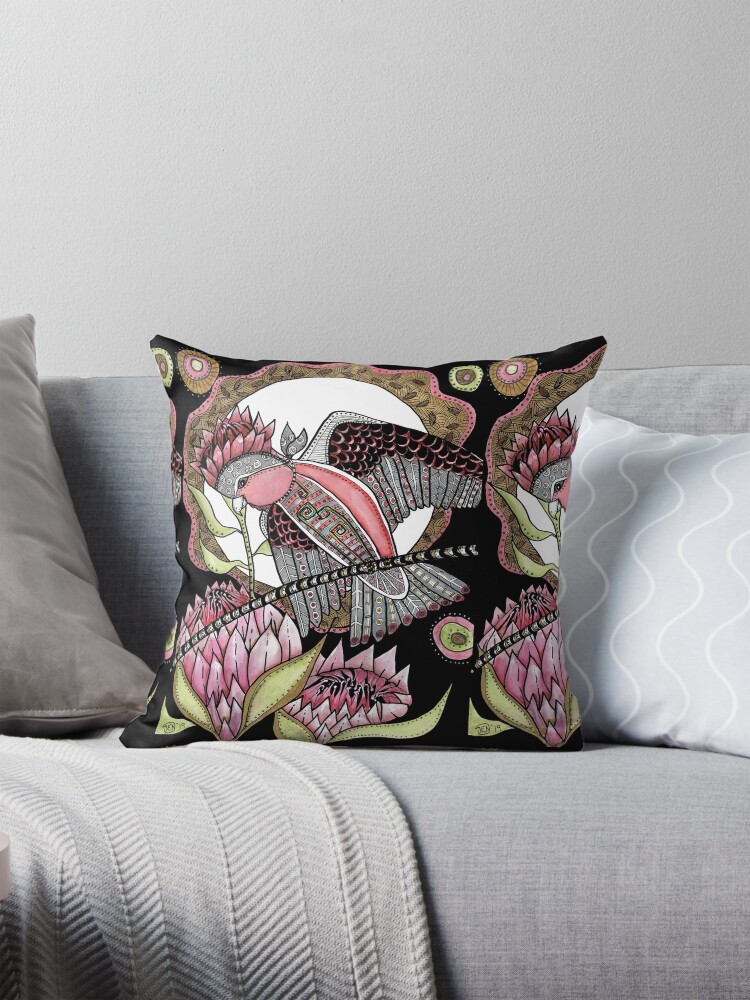Thumbnail 1 of 4, Pillow, Galah artwork designed and sold by dishmoptop.