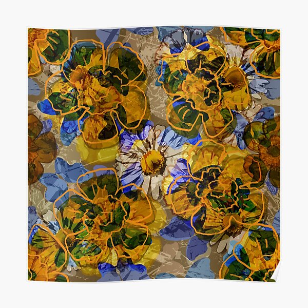 Funky Retro Floral Poster