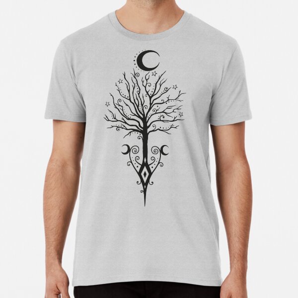 Baum Mond Nacht Sterne Mondbaum Premium T-Shirt