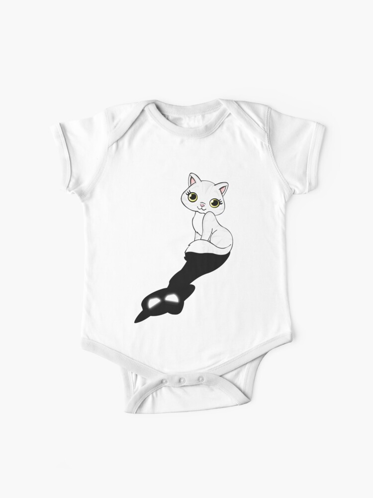 Cute Kitten With Evil Shadow Baby One Piece By Blackoutphotos Redbubble