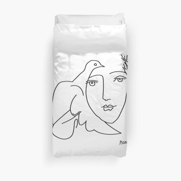 Picasso Sketch Line ''women and dove'' Duvet Cover