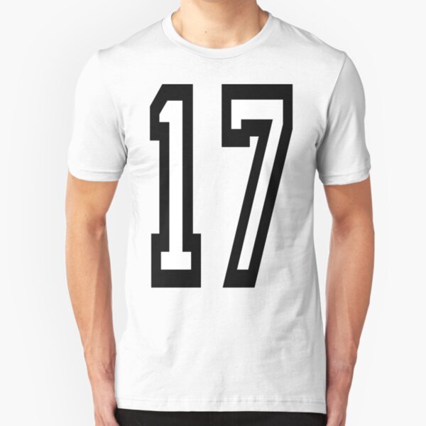 17, 17th, TEAM SPORTS, NUMBER 17, SEVENTEEN, SEVENTEENTH, ONE, SEVEN, Competition. Slim Fit T-Shirt