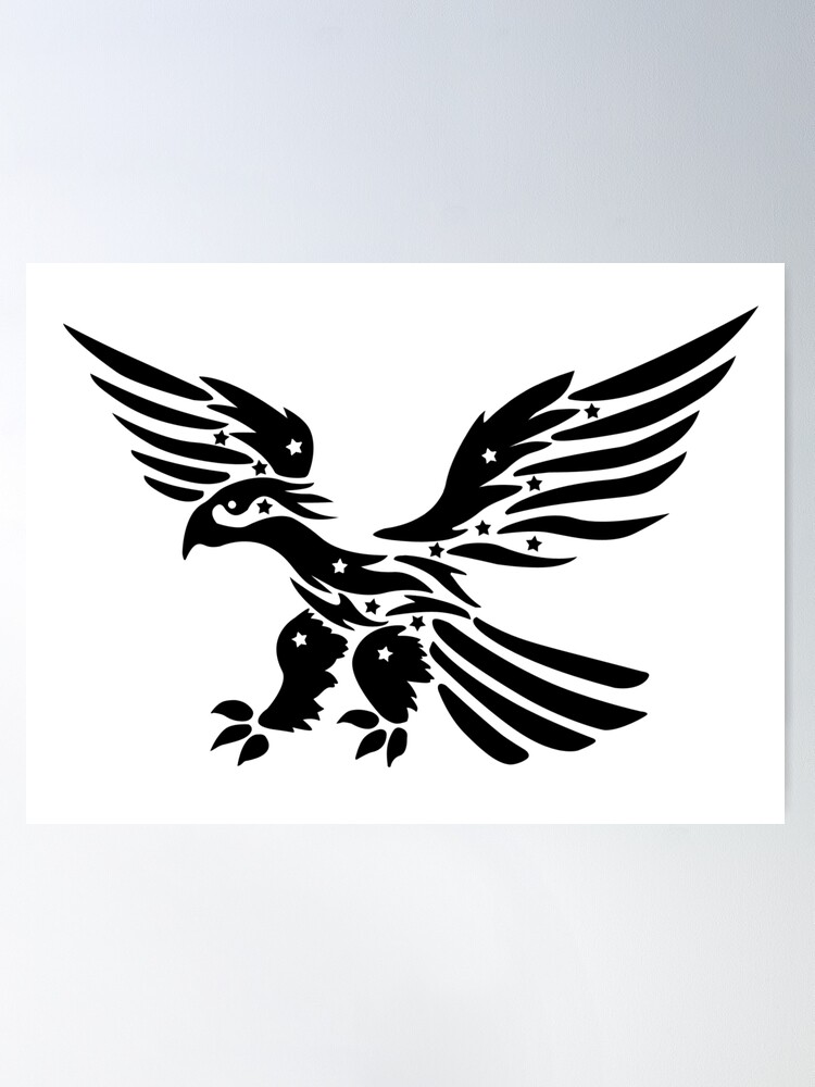 Tribal Eagle Temporary Tattoo Sticker - OhMyTat