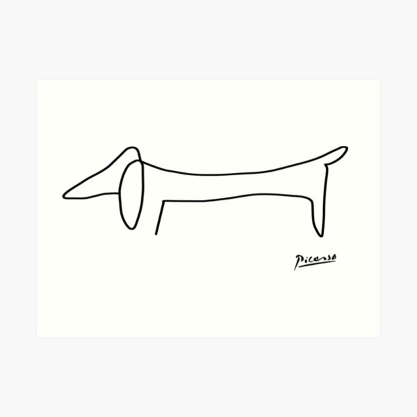 Picasso Sketch Line ''Dog'' Art Print