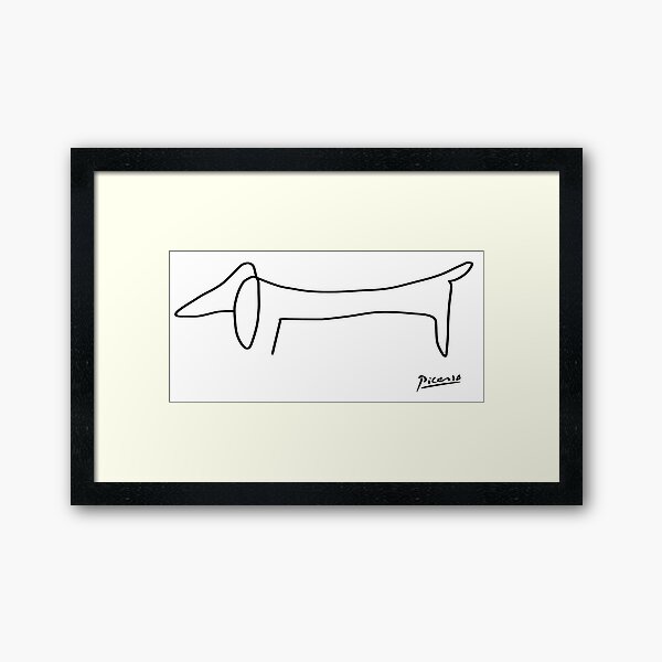 Picasso Sketch Line ''Dog'' Framed Art Print