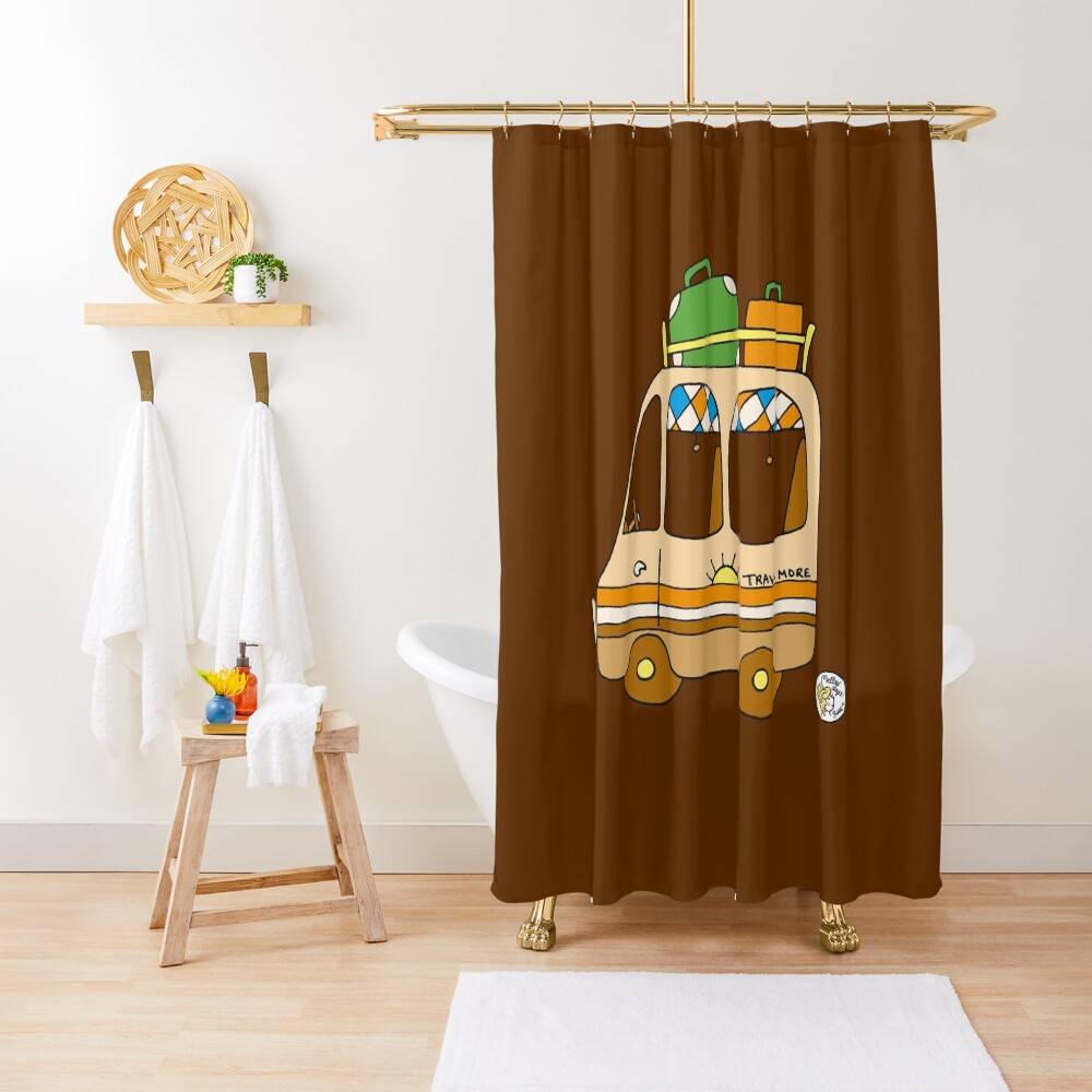 "vintage travel van camper van " Shower Curtain for Sale by mellowdays Redbubble