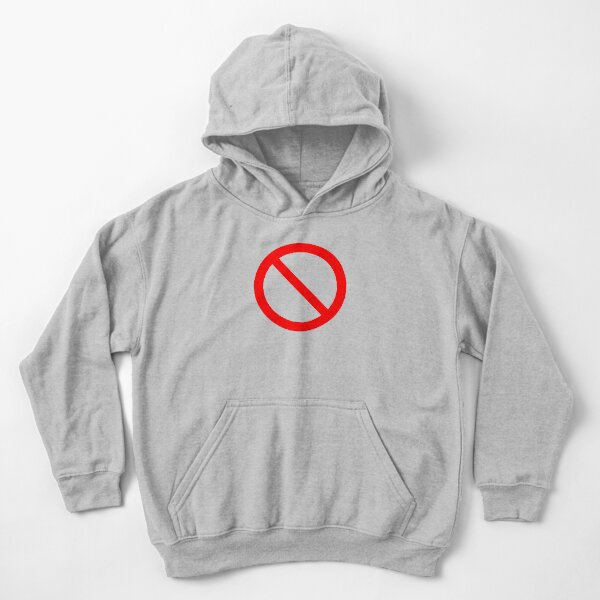NO Symbol. Prohibition, Sign, Prohibited. IN RED. Kids Pullover Hoodie