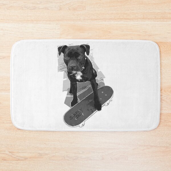 Item preview, SK8 Staffy Dog black and white designed and sold by amanda metalcat dodds.