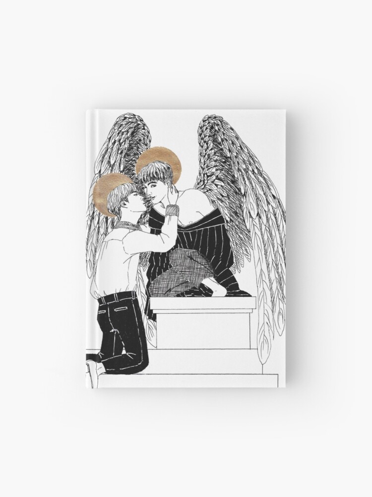 Bts V And Jin Blood Sweat And Tears Wings Angel Kiss Hardcover Journal By Calandraajendro Redbubble