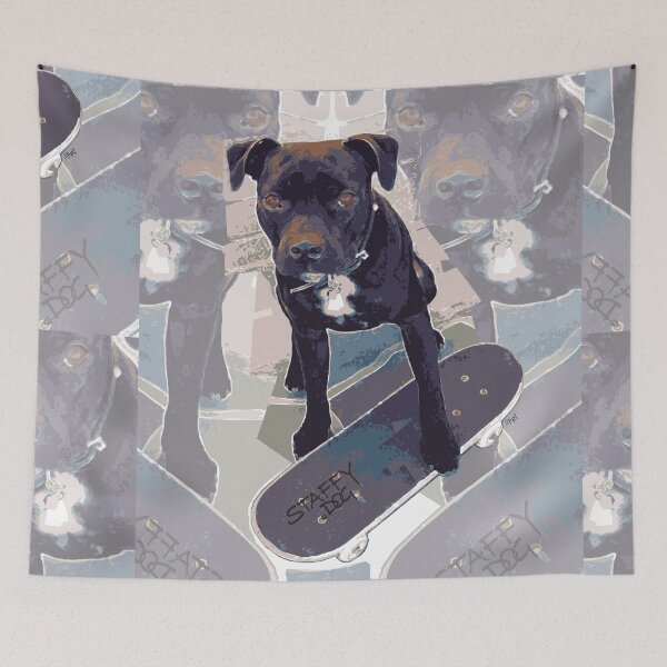 Item preview, SK8 Staffy Dog designed and sold by amanda metalcat dodds.