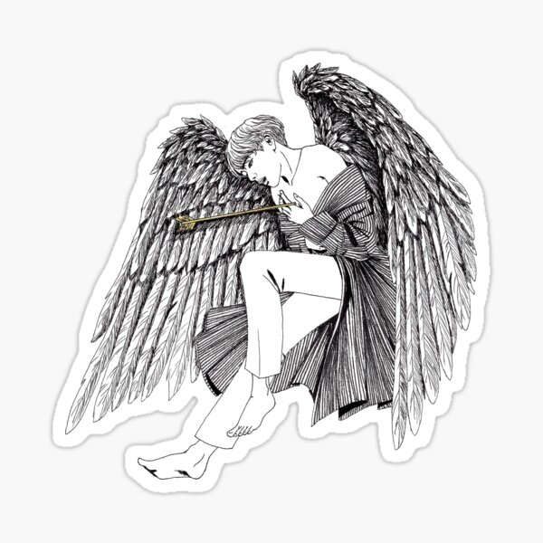 Bts V Blood Sweat And Tears Wings Fallen Angel Sticker By Calandraajendro Redbubble