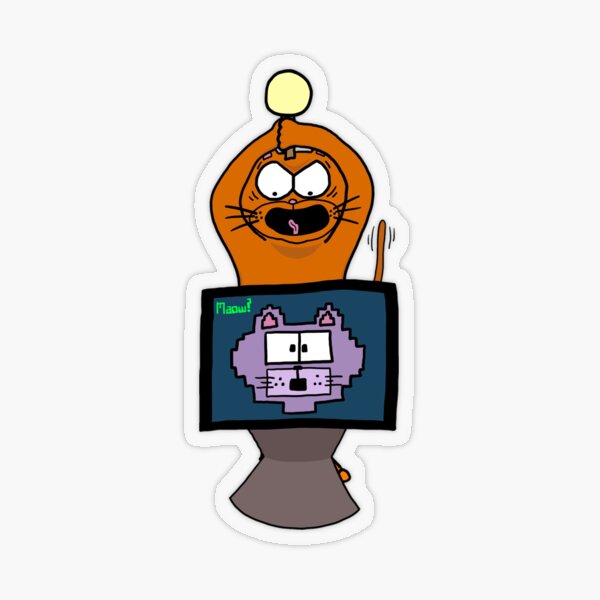 Luddite Kitten attacks! Transparent Sticker