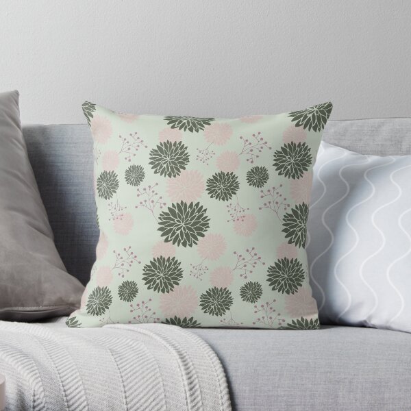 Floral pattern in soft colors Throw Pillow