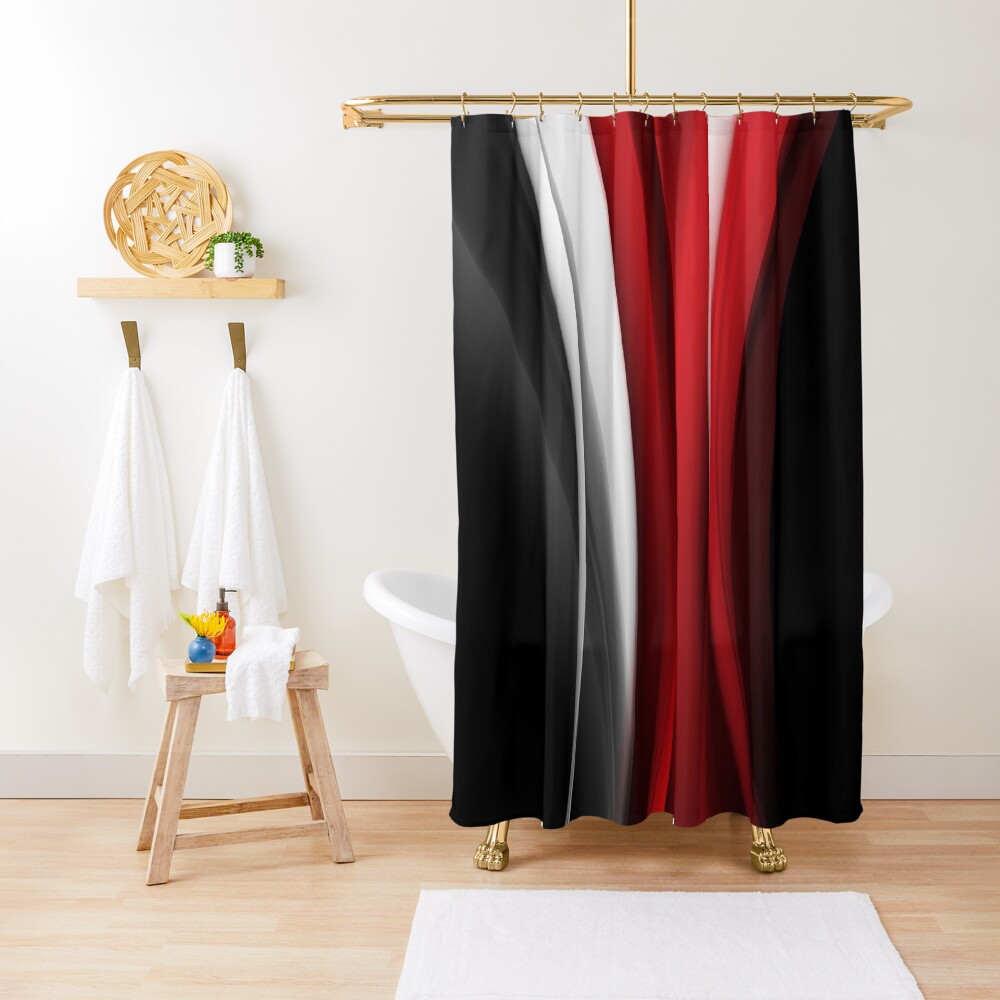 Red And White Shower Curtain