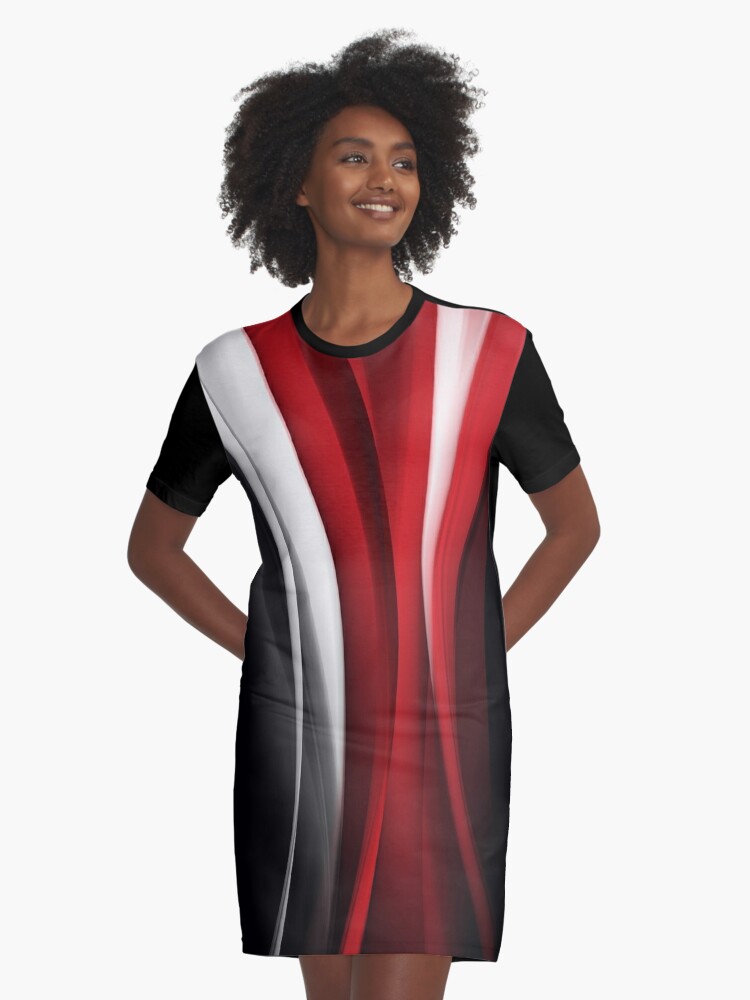 Red and cheap black jersey dress