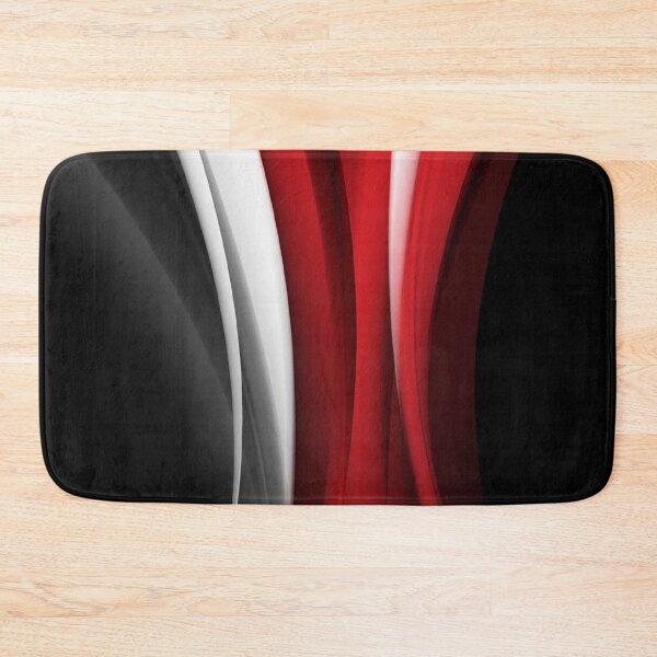Red And White Bath Mat