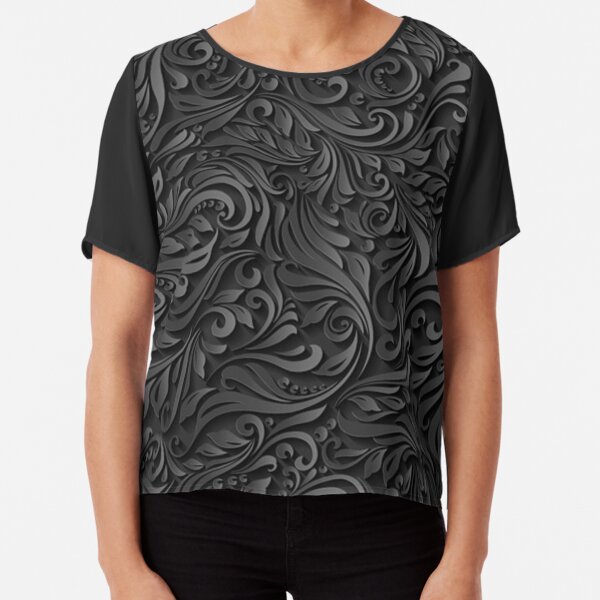 Dark Floral Chiffon Top