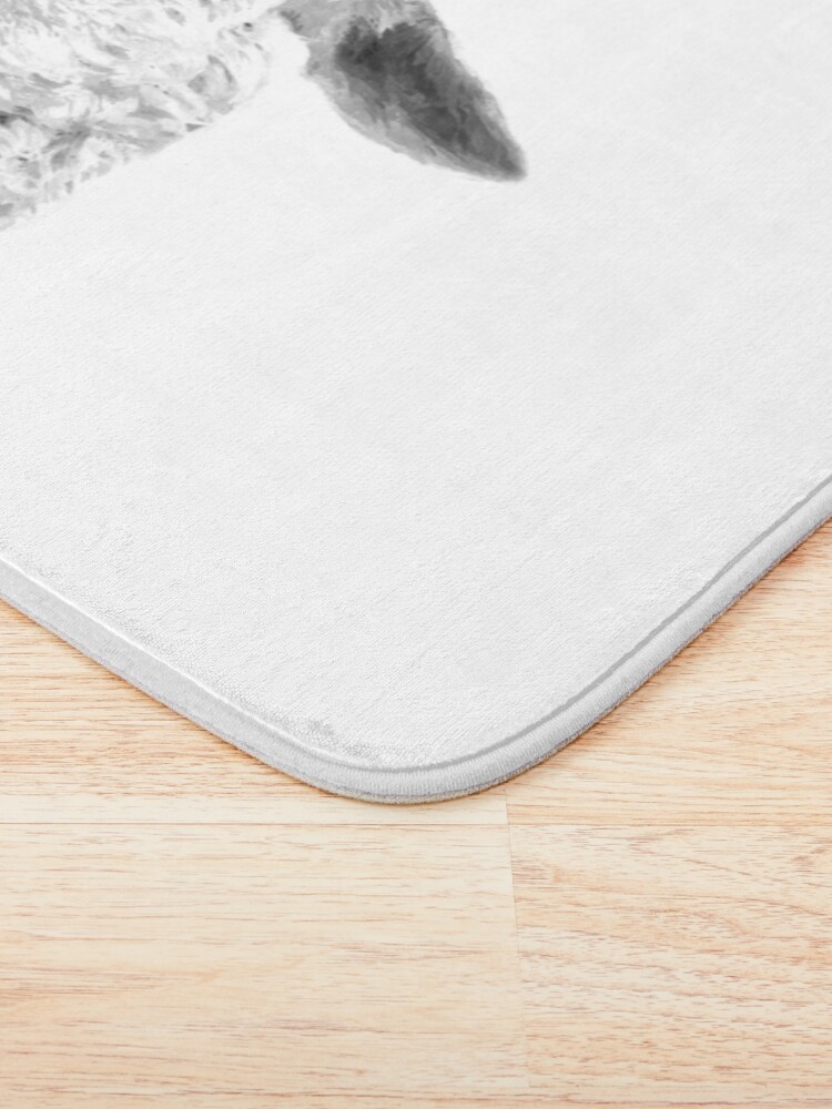 Alternate view of Black and White Llama Bath Mat