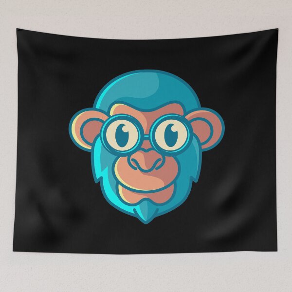 Item preview, Nerd monkey with glasses designed and sold by tonstan.