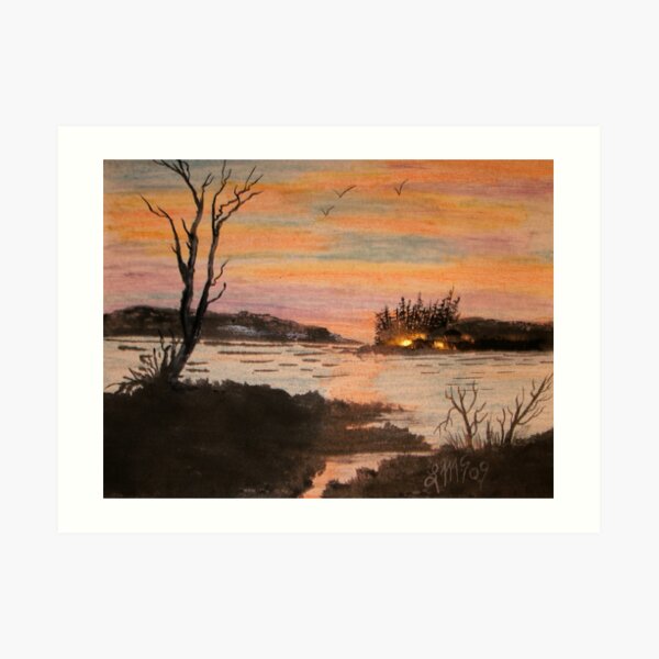 Campfire Island... Art Print