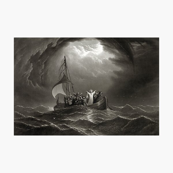 Jesus Christ Stills the Tempest Photographic Print