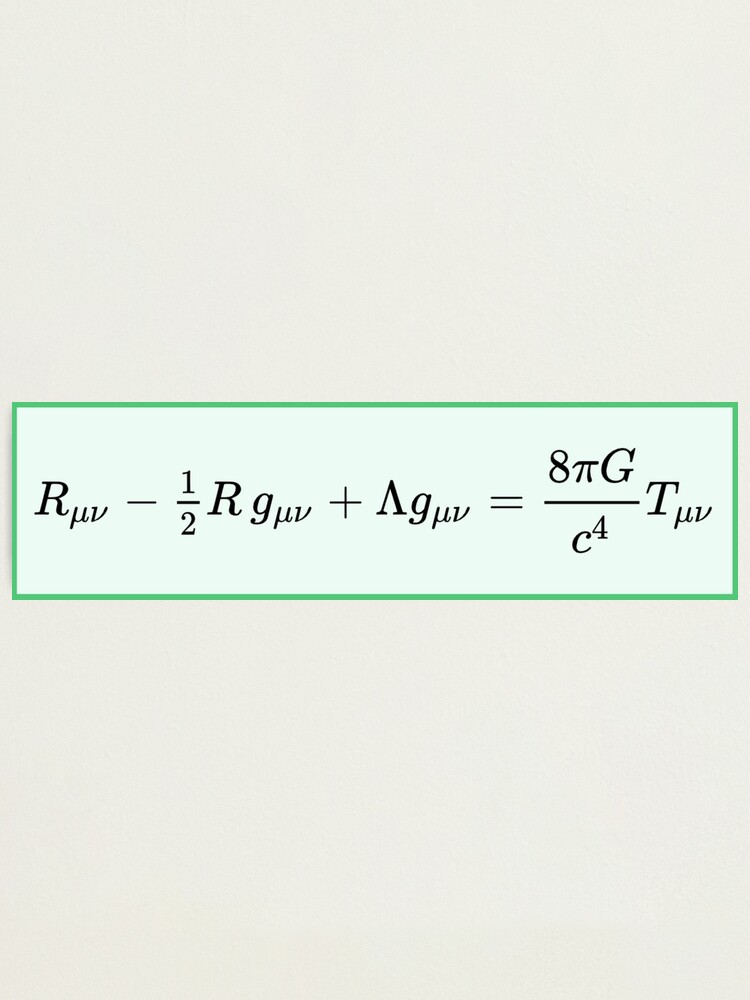 Alternate view of Einstein field equations EFE: General Theory of Relativity - Fundamental Interaction of Gravitation Photographic Print