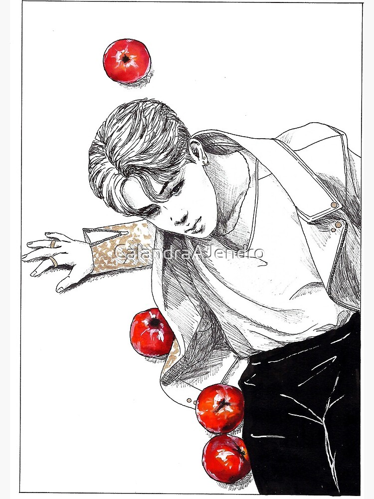 Bts Jimin Blood Sweat And Tears Wings Apples Lie Greeting Card By Calandraajendro Redbubble