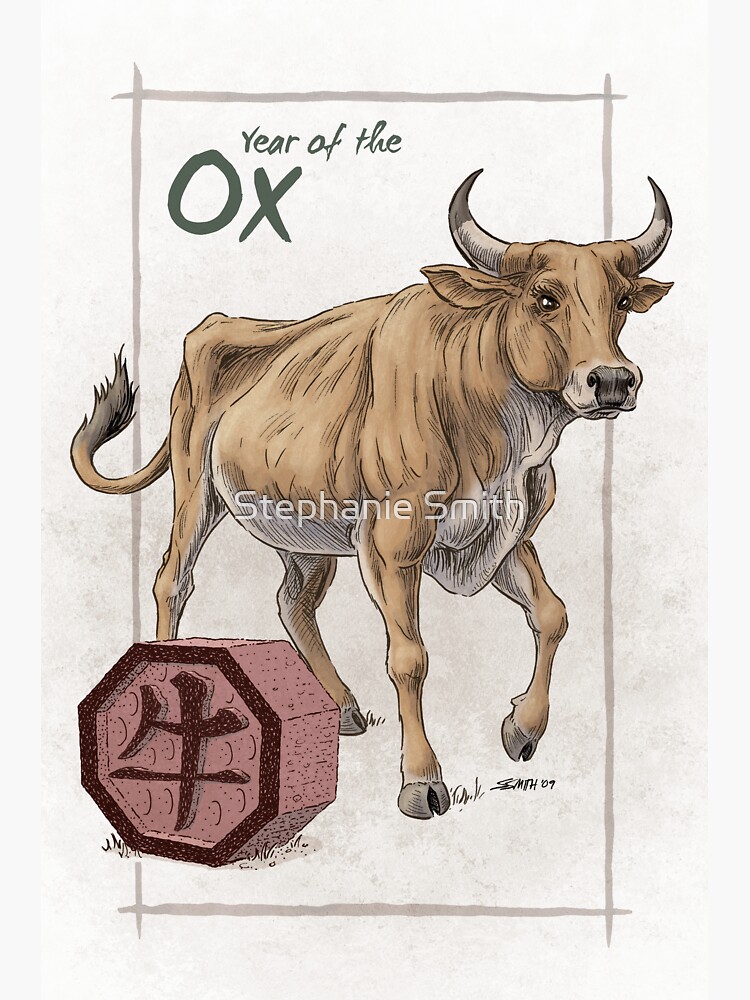 chinese-zodiac-the-ox-art-print-for-sale-by-stephsmith-redbubble