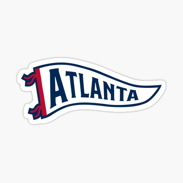 Atlanta Retro Baseball - Navy - Atlanta - Sticker