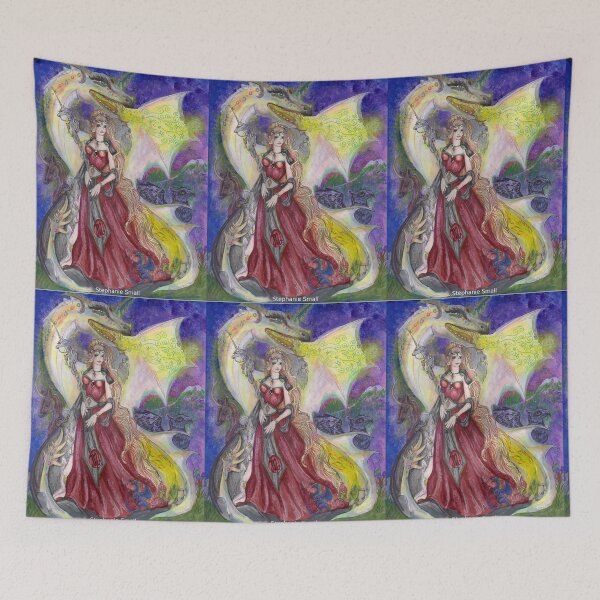 Item preview, Unicorn Princess with White Dragon designed and sold by Stephanie Small.