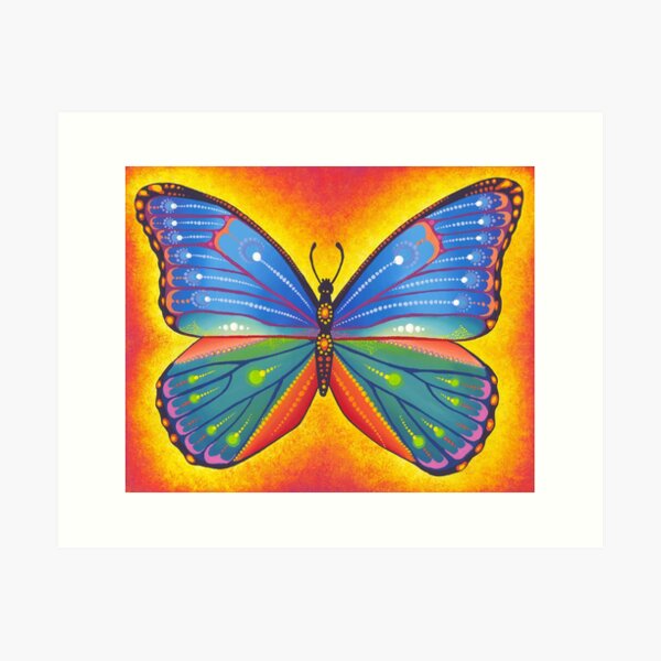 Item preview, rainbow vibrant butterfly designed and sold by Elspeth McLean.