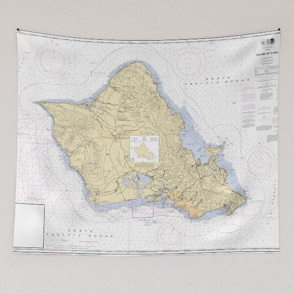 Item preview, Oahu Nautical charts designed and sold by cocreations.