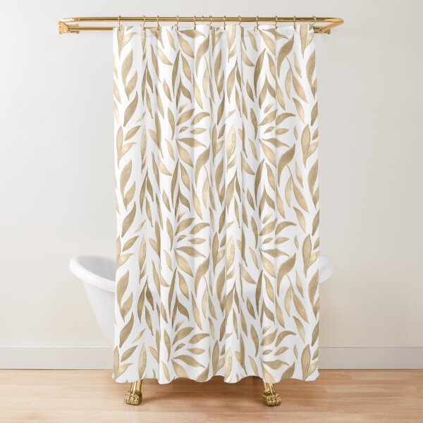 Watercolor Leaves - Cappuccino Shower Curtain