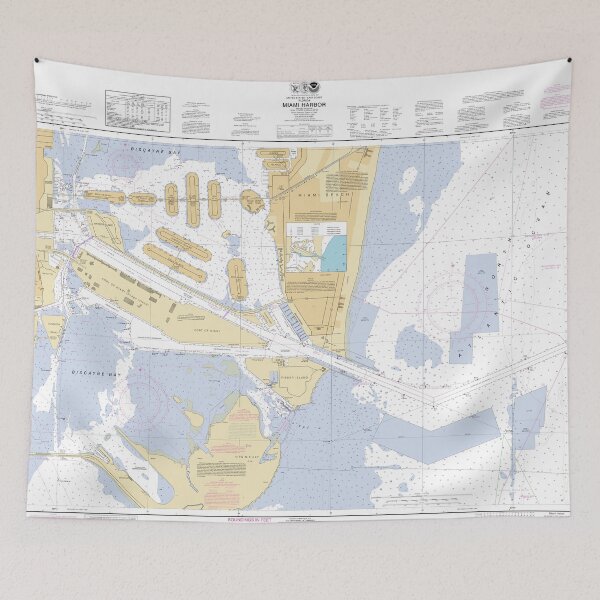 Item preview, Miami Harbor Nautical Chart designed and sold by cocreations.
