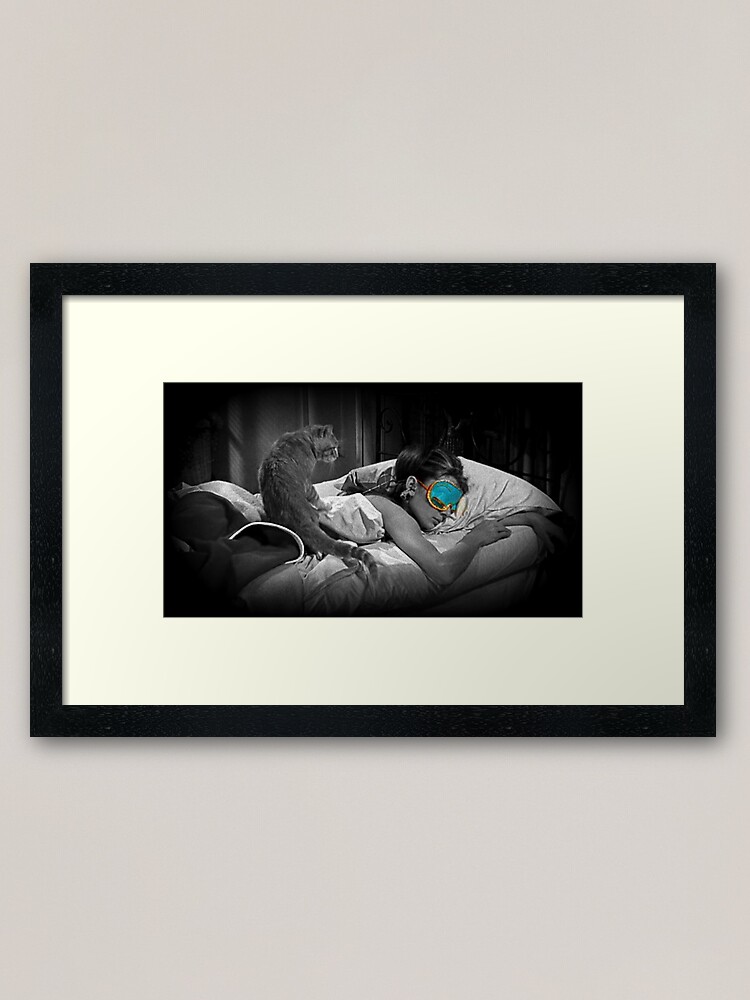 "Holly and Cat - Breakfast at Tiffany's" Framed Art Print by