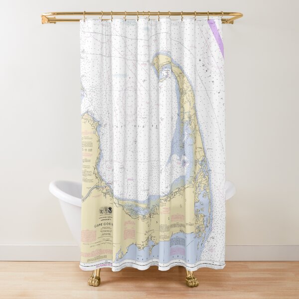 Cape Cod Nautical Chart Shower Curtain