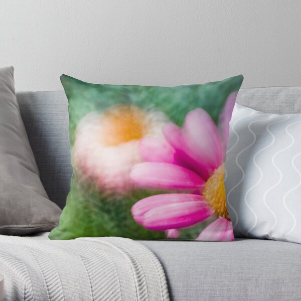 Colorful macro flower Throw Pillow