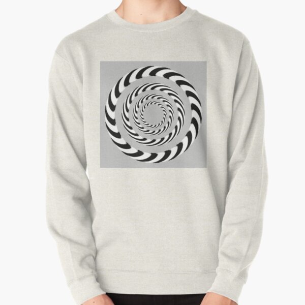 #Movement #Monochrome #Illusion, #Abstract drawing, spiral,helix,scroll,loop,volute,spire,helical,winding,corkscrew Pullover Sweatshirt