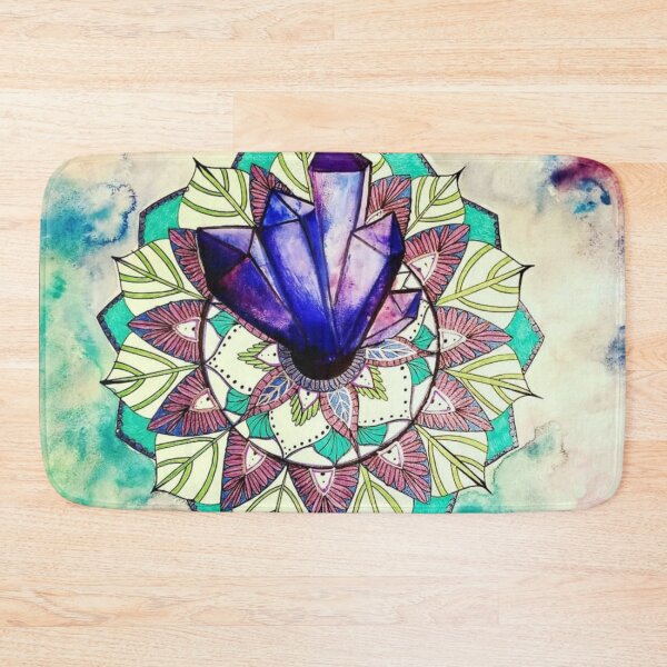 Item preview, Crystal Mandala Mixed Media Watercolor Painting Drawing designed and sold by ArtbyMeganBrock.
