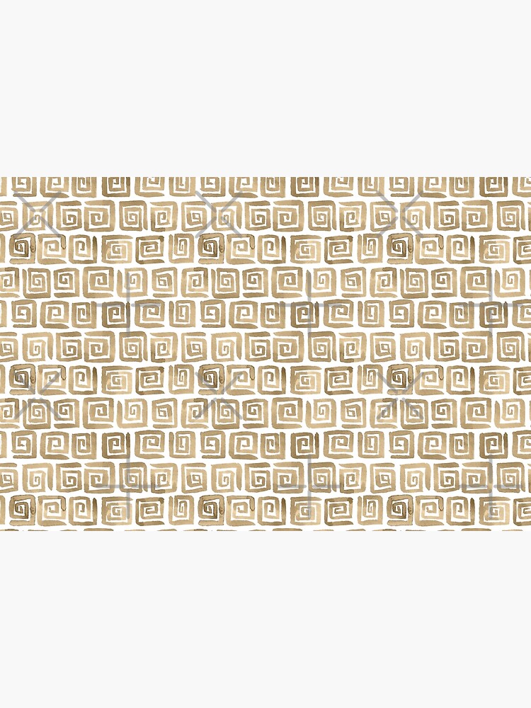 Watercolor Greek Key Pattern - Cappuccino by annieparsons