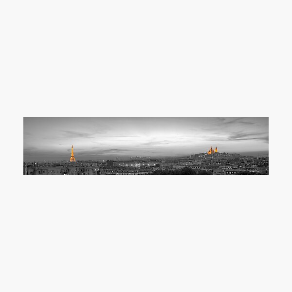 Panorama of Paris, Black and White Photographic Print