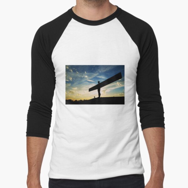 Angel of the North, Sunset, Newcastle-Gateshead Baseball ¾ Sleeve T-Shirt