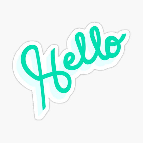 Hello (Pink) Sticker for Sale by Hailey-Designs