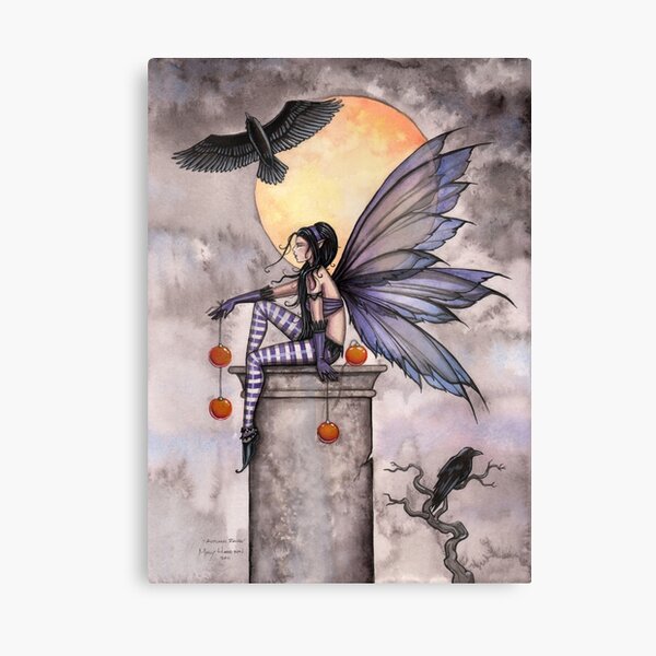Autumn Raven Fantasy Gothic Fairy and Ravens Canvas Print