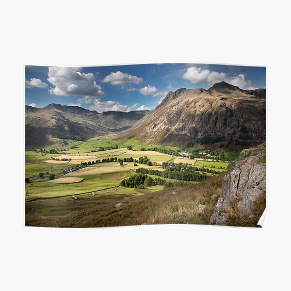 Mickleden & Langdale Fell From Side Pike Poster